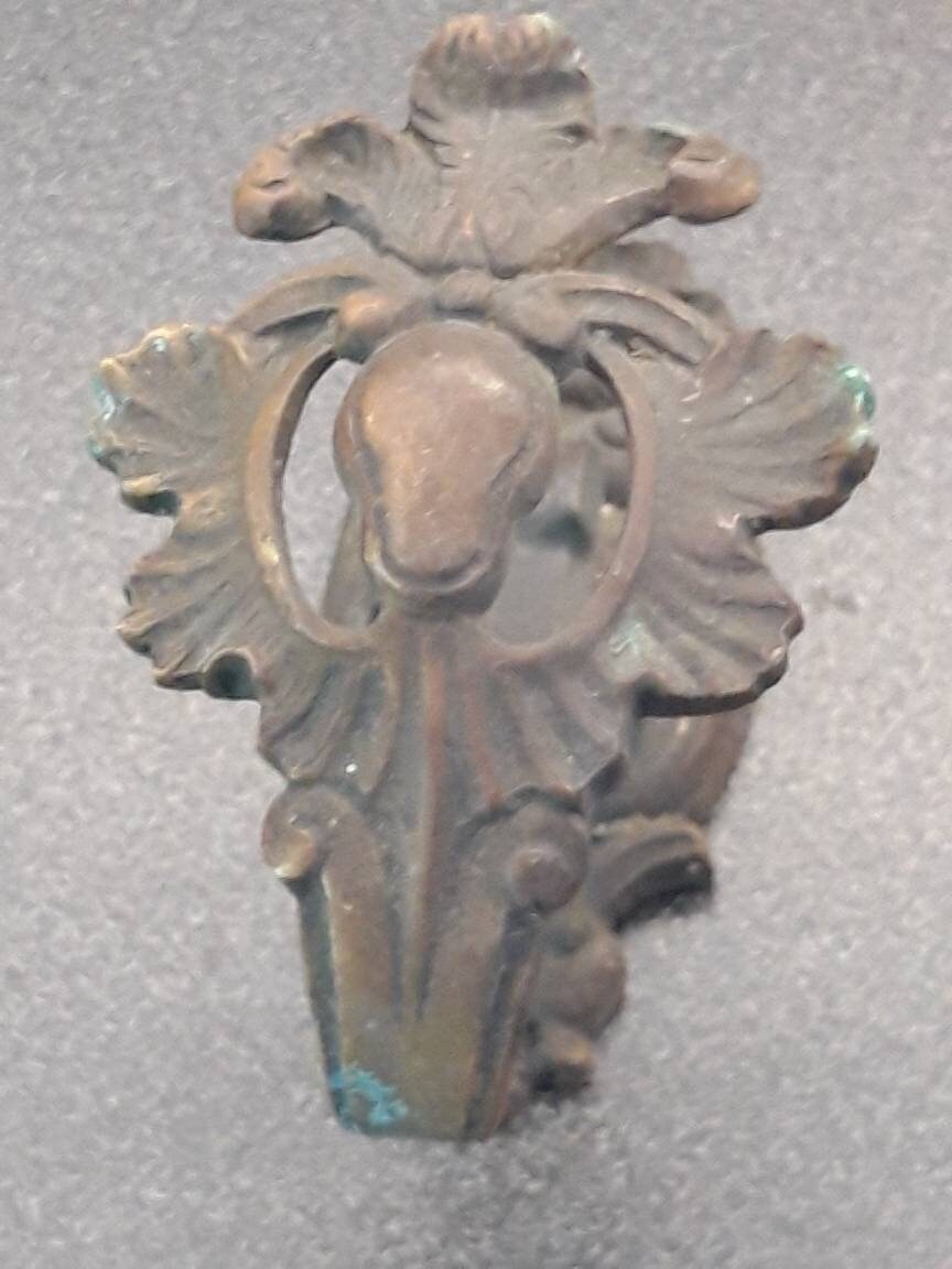 Antique Français Rideau Crochet Nouer Au Dos