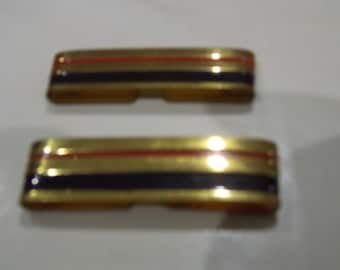 French military brass shoulder clips