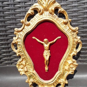 Vintage French Jesus on crucifix cross