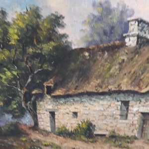 French oil painting of cottages