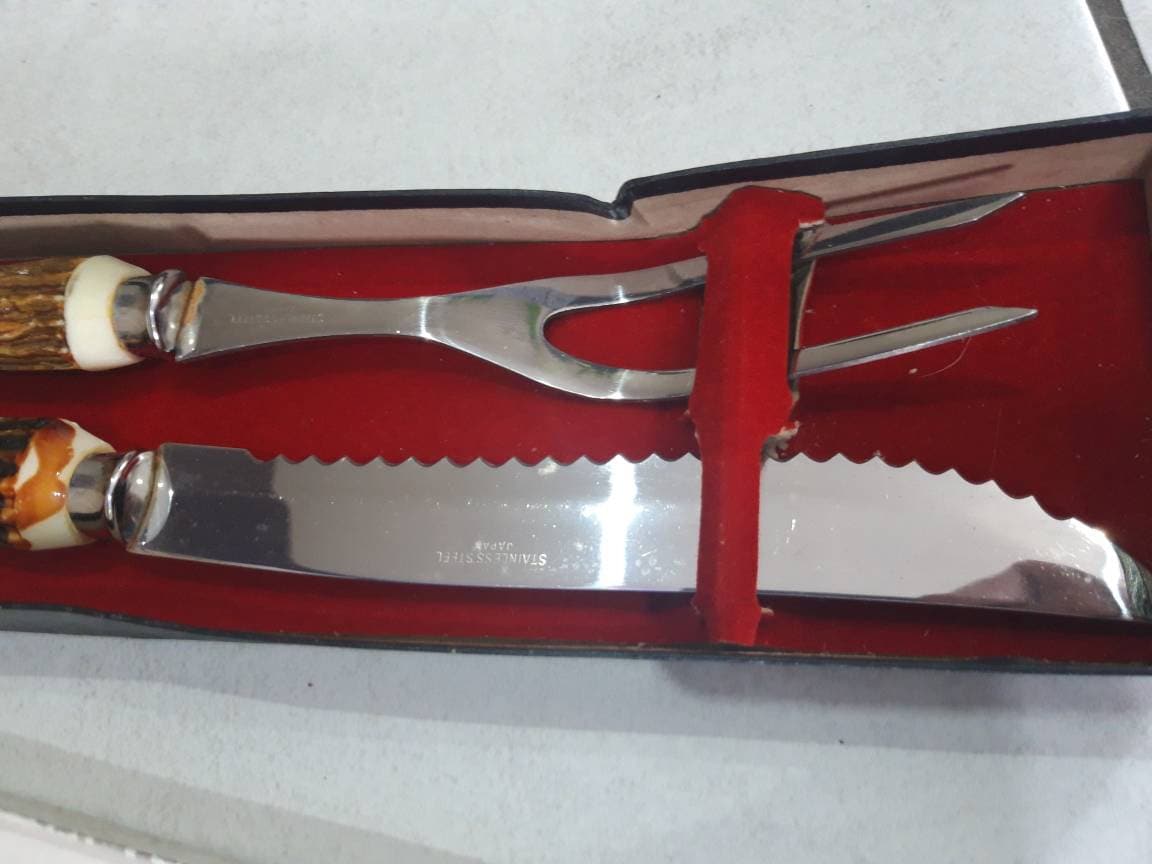 Couteau de Bois Français Cru et Ensemble Découpage Fourchette