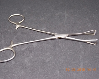 Vintage Triangular Grip Forceps, Antique Surgical Tool, Medical Equipment