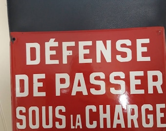 Vintage French Enamel Sign, 'Defense De Passer'