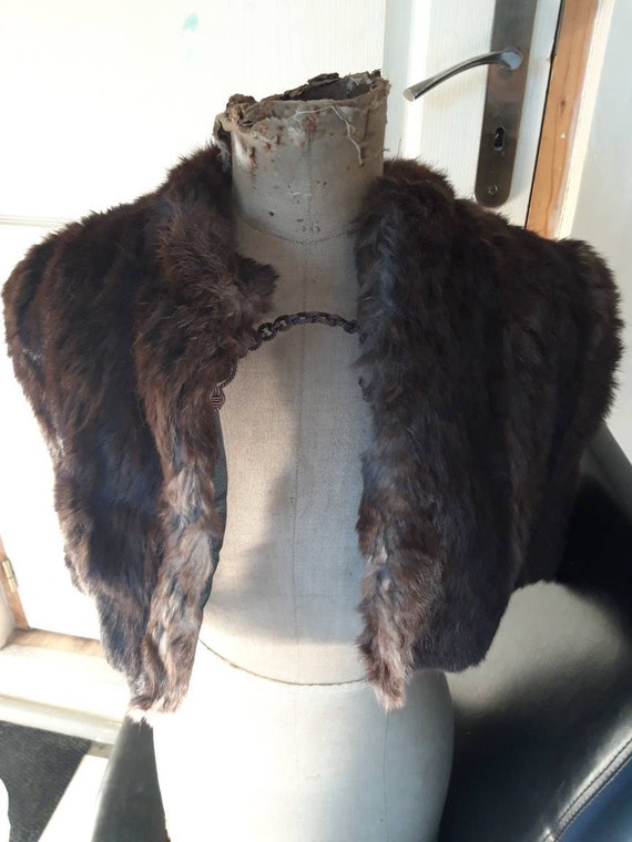 Vintage French Mink shoulder wrap / stole / scarf… - image 1