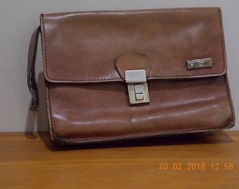 Bolso de cuero francés vintage, bolso, bolso de hombre, bolsa de dinero