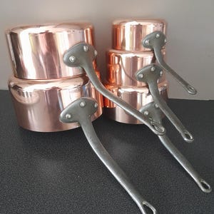 Vintage French professional 2mm copper pan set