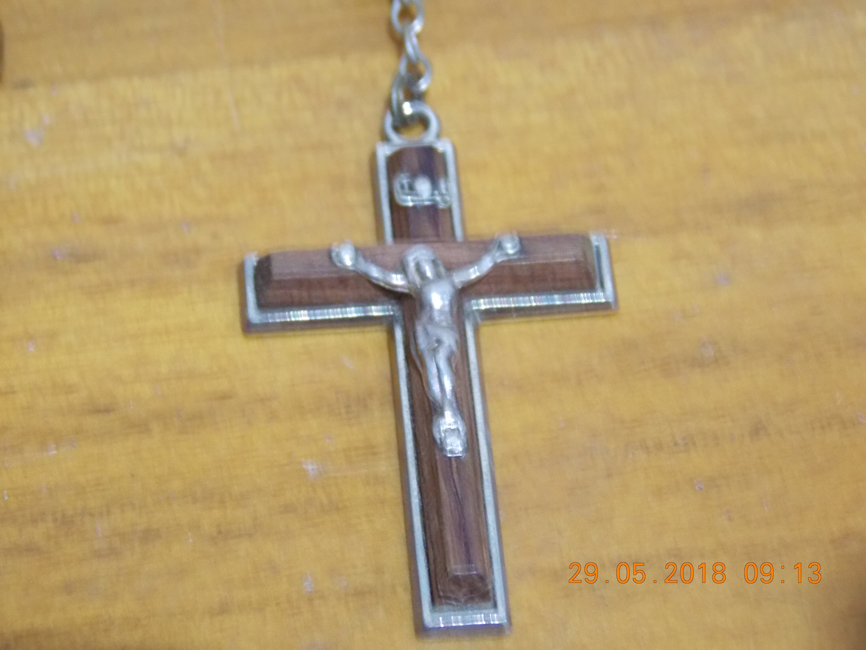 Perles de Rosaire Français Vintage et Collier Religieux Croix/Crucifix Des Années 1950
