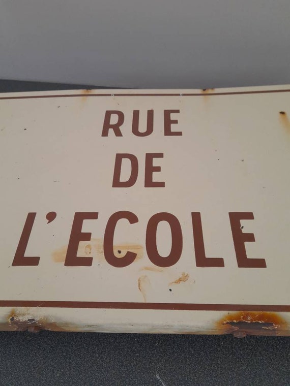 Oud Frans emaille bord rue de lecole schoolweg - Etsy België