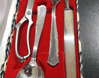 Vintage French meat carving and serving set of utensils
