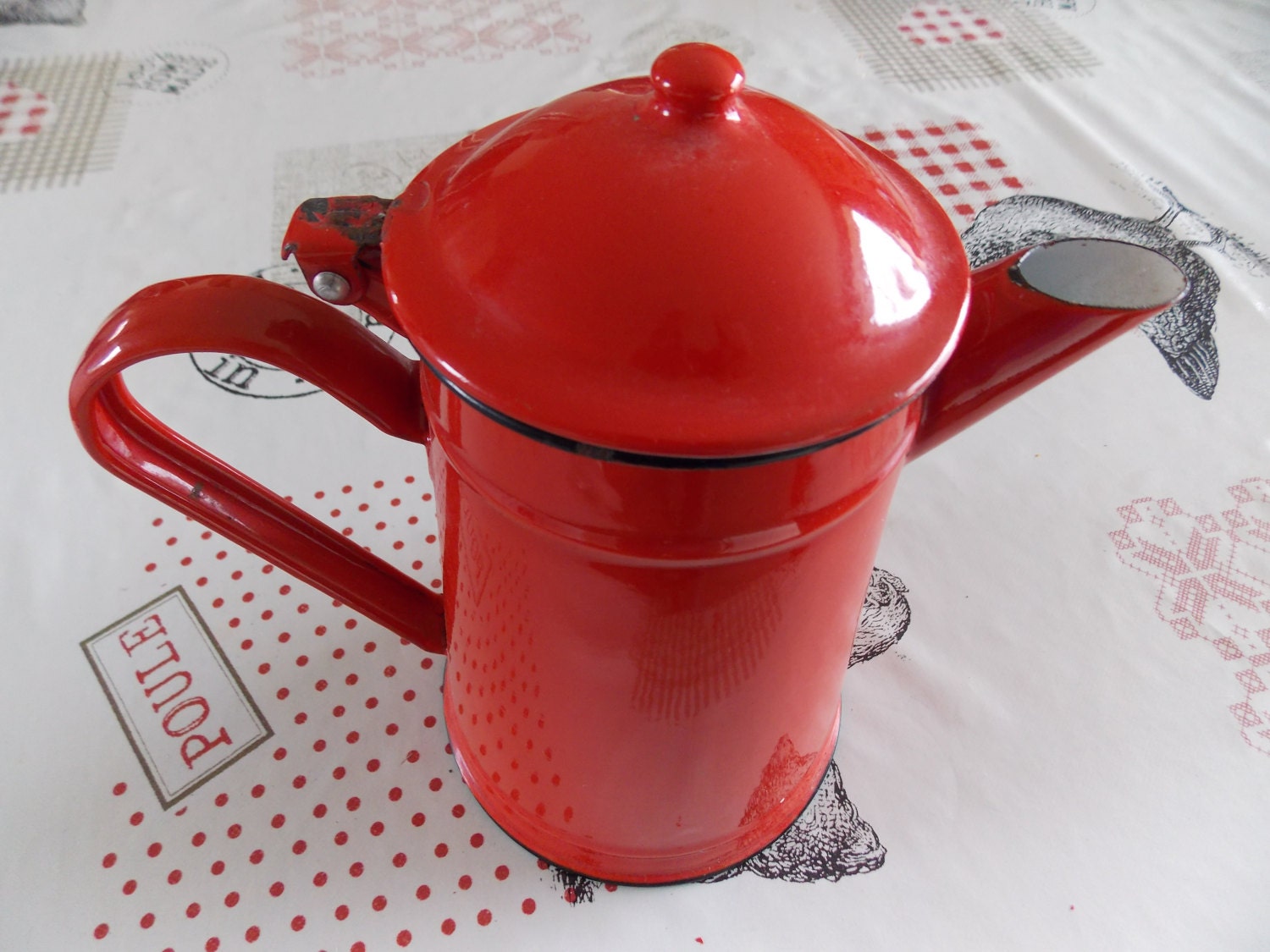 Vintage Français Enamel Coffee Pot