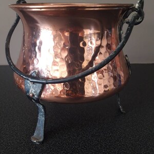 Vintage French copper cauldron