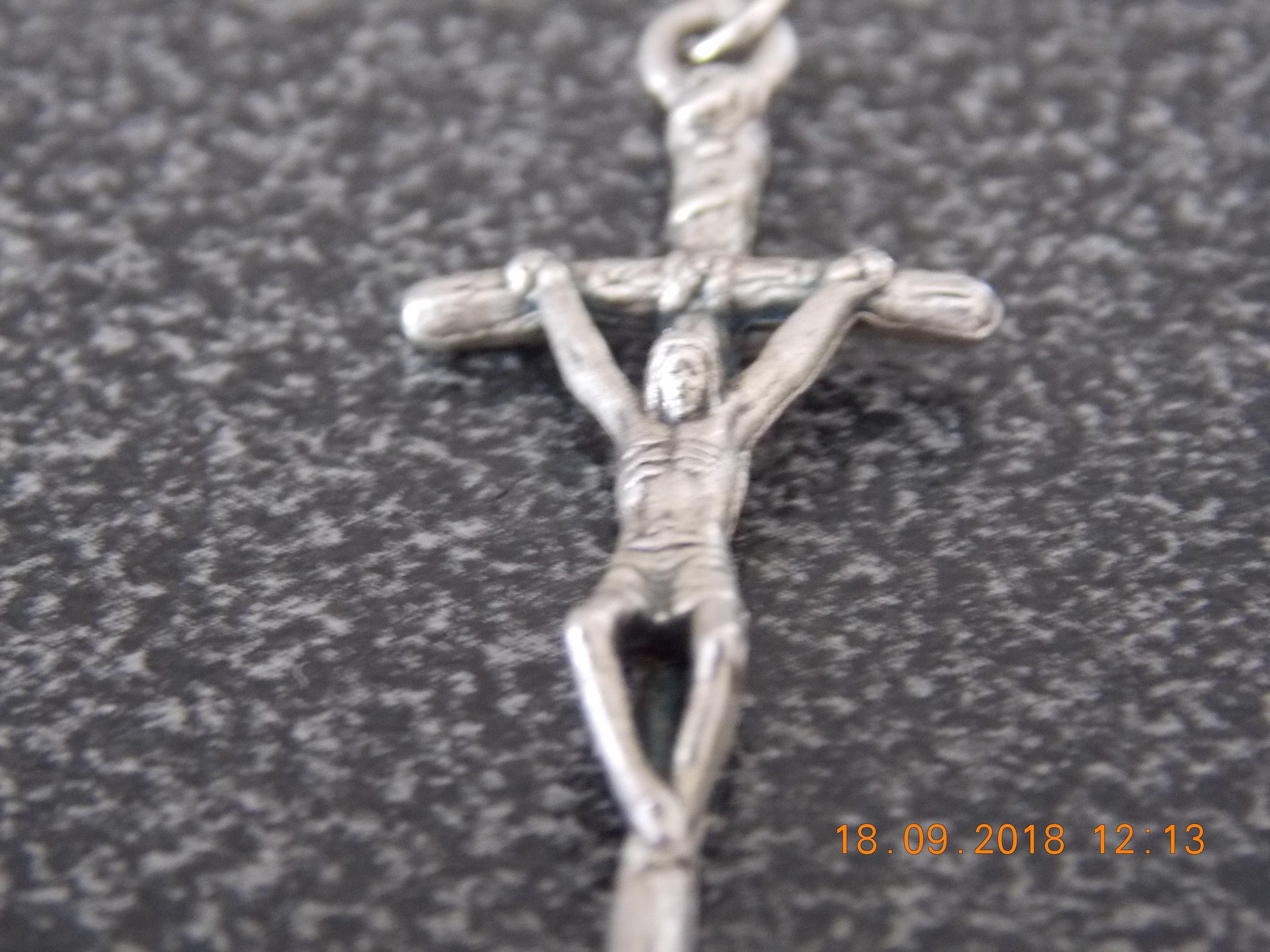 Vintage Français Pendent Cross Crucifix Religieux Jésus Christian Silver Croix