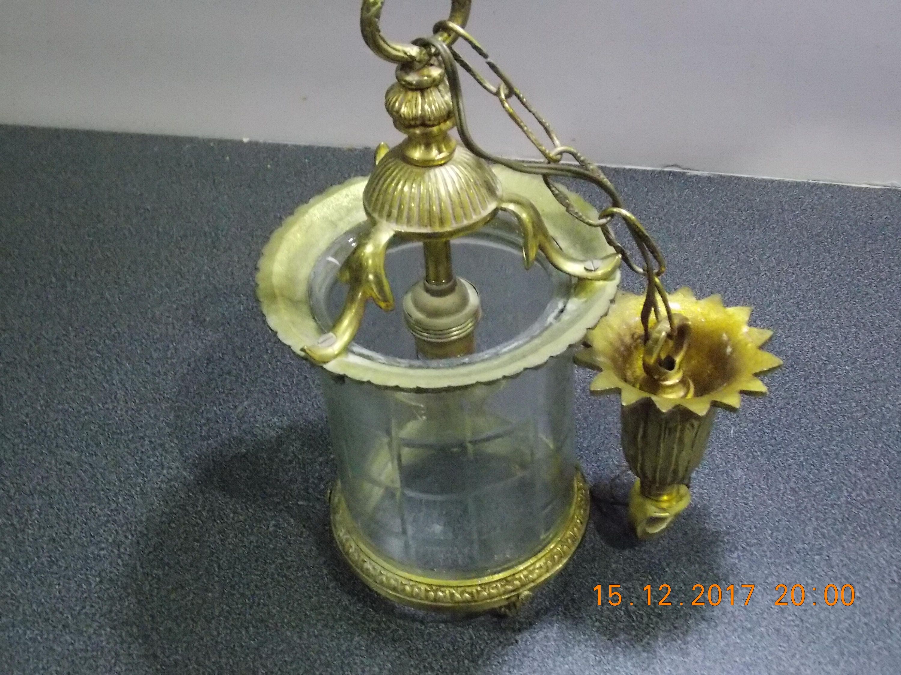 Vintage Français Cylindrique Coupe en Verre Pendent Vintage Lampe Légère Coupée Art Déco Style Léger