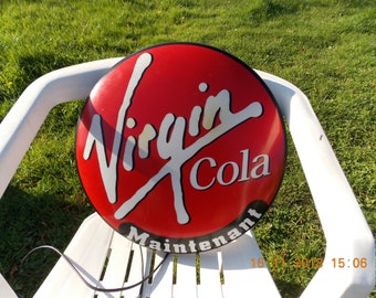 Vintage Virgin Cola illuminare pubblicità segno Coca-Cola pulsante / segno