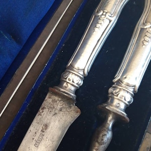 Antique French silver carving set