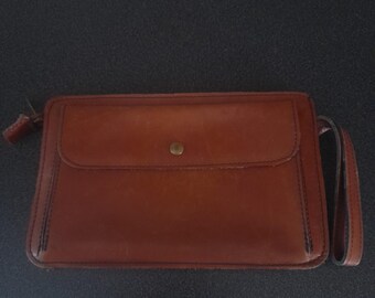 vintage french leather purse or money bag wallet