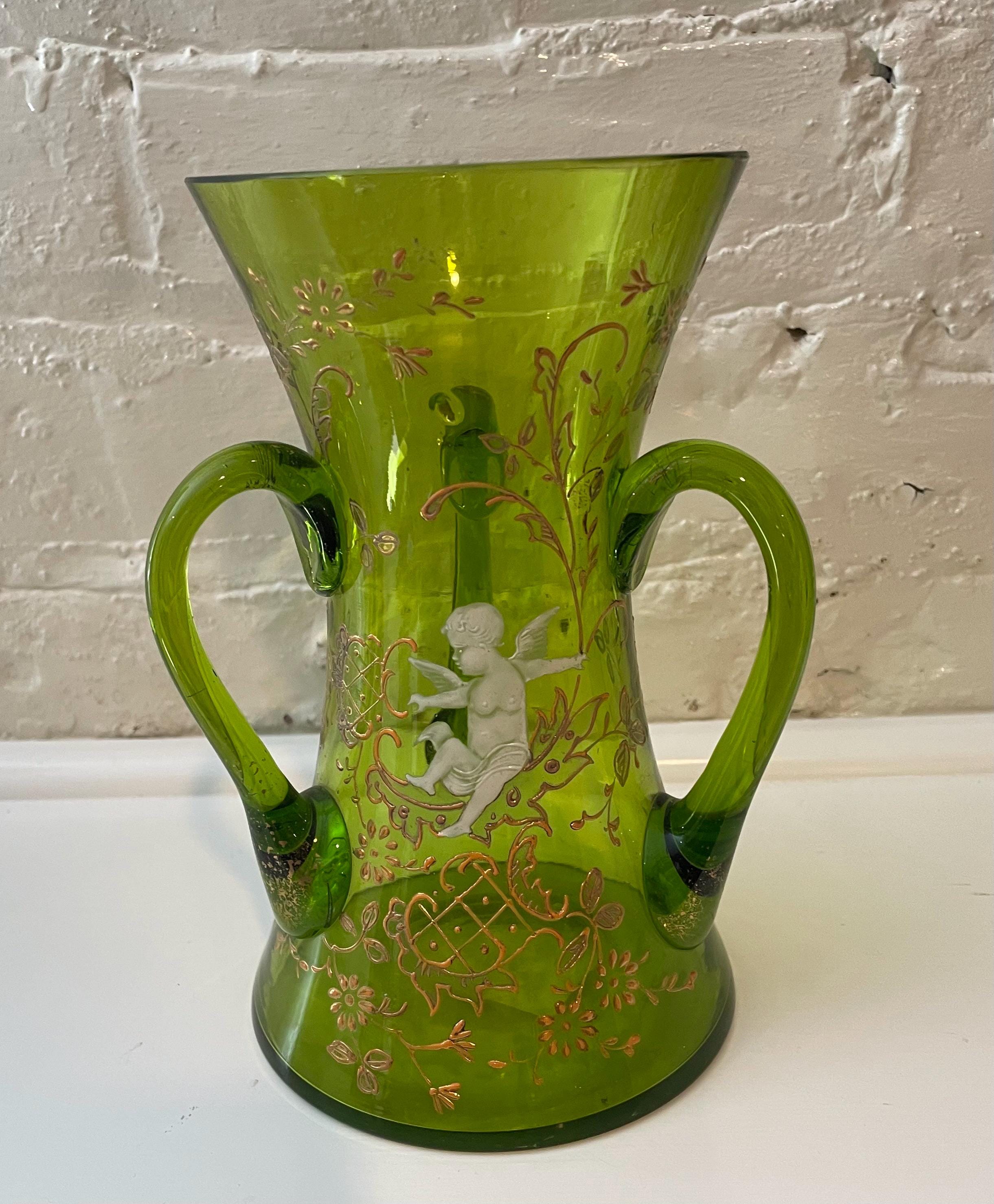 Moser green vase - Etsy 日本