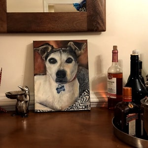 Portrait d’animal de compagnie, portrait, peinture d’animal de compagnie, peinture de chien, Jack Russell Terrier
