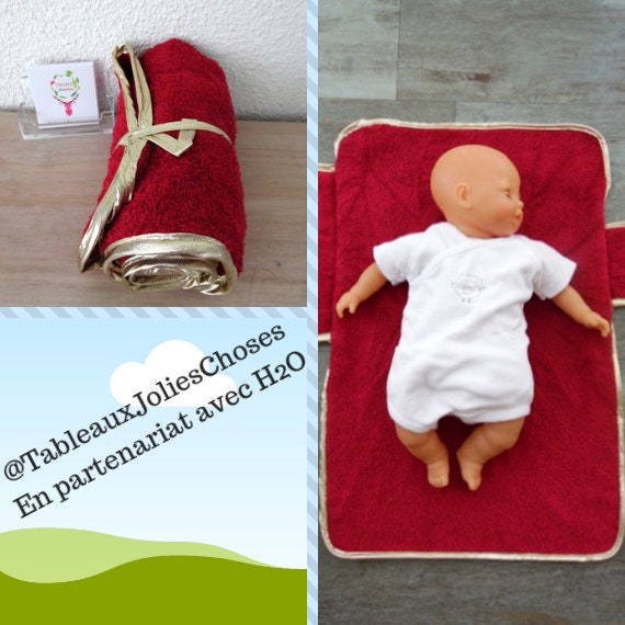 Red And Gold Nomadic Changing Mat Birth Gift Girl