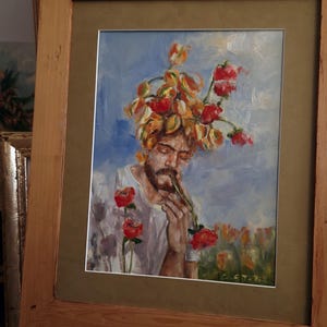 Pintura al óleo sobre tablero 'Permitido fumar'