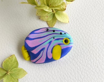 Fish brooch tropical fish pin unique jewelry gift for mom her girl for fish lovers coral fish