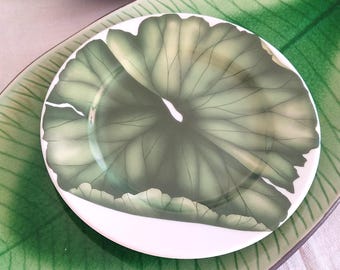 Plato de porcelana Taitu (TAITÚ) Hoja (Foglie) Diseñador italiano Emilio Bergamin porcelana vintage Plato de postre de lujo Regalo para mamá