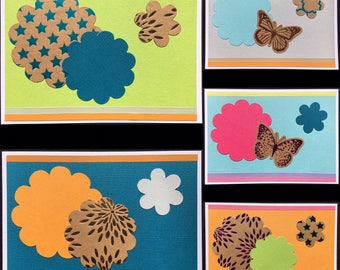 5 Handmade Cards - Assorted