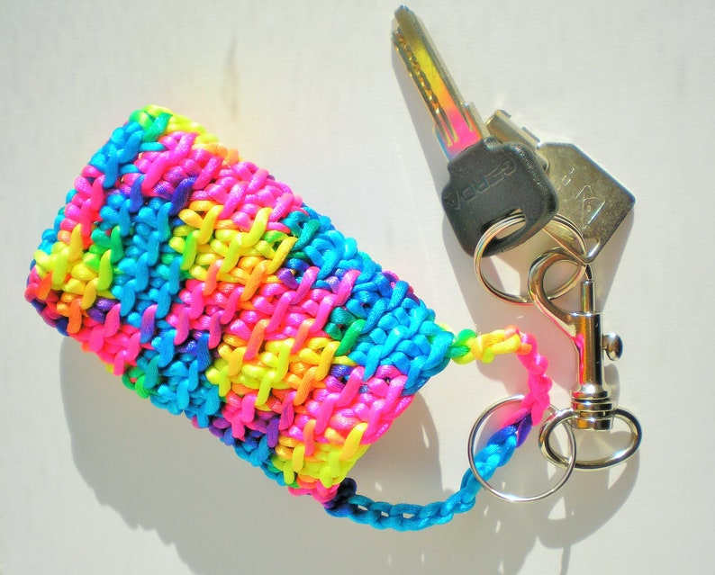 Rainbow  crochet key case