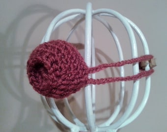 Handmade Crochet Nose Warmer: Pink Winter Nose Cozy