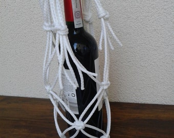 Bottle Bag, Macrame Bottle Holder, Hanging Wine Racks, Wine Bottle Gift Bag, Wine Bottle Holder, Christmas gift bottle bag MagnoliaDziergana