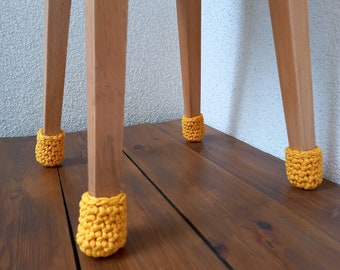 Chaussettes jaunes pour pieds de chaise couvre-pieds de chaise et protègent le sol des rayures, accessoires de meubles