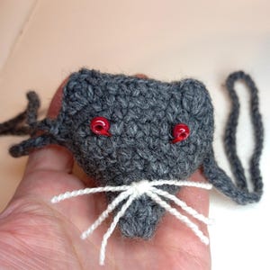 Gray rat with red eyes nose warmer, winter nose hat, nose warmer, winter nose cover, funny nose cozy, nose mask, handmade winter accessories