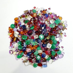 Natural Gemstone Faceted Mix ( 50 Cts Lot ) Gemstone Faceted loose Pendent Ring And Earring Size Lot Mix Shape Multi Color Mixed Lot SS 2000