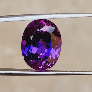AAA, 15 x 12 mm, bicolore, saphir de Ceylan rose, violet, rose, taille ovale en vrac, bague en saphir de qualité fine et fabrication de bijoux, pierre précieuse