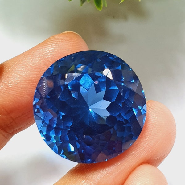 54.00 Cts Flawless Ceylon Blue Spinel Loose Round Cut Gemstone, Excellent Quality Spinel Fashion Ring & High Jewelry Making Cut RZ561