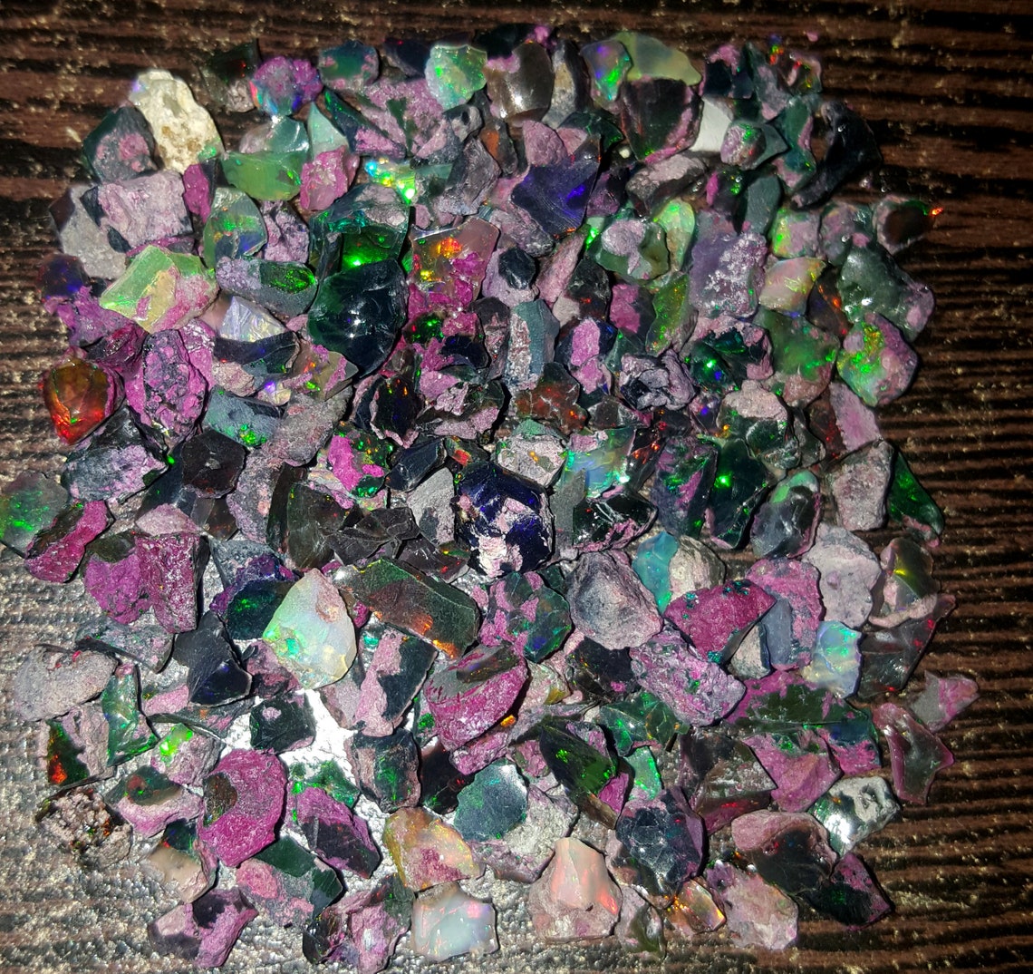 Opale 7 X 5 Mm - Opale Di Fuoco Etiope Nero Naturale - Opale Nero - Foto 11