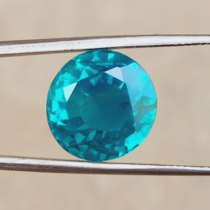 13mm Teal Blue Green Sapphire Round Cut Loose Gemstone, Heated Ceylon Sapphire for Ring Making, Fine Quality Teal Sapphire