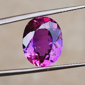 AAA, 13 x 11 mm, bicolore, saphir de Ceylan rose, violet, rose, taille ovale en vrac, bague en saphir de qualité supérieure et fabrication de bijoux, pierre précieuse