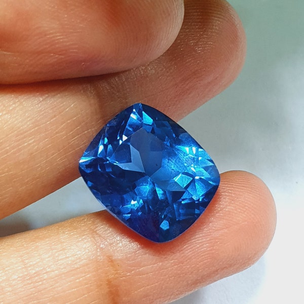 14.00 Cts Flawless Ceylon Blue Spinel Loose Cushion Cut Gemstone, Excellent Quality Spinel Fashion Ring & High Jewelry Making Cut RZ556