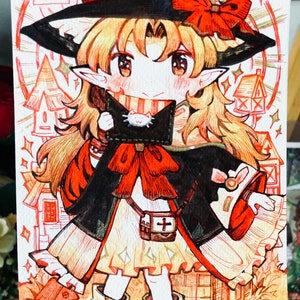 Witchtober 2023 : Letter Witch  - Original Illustration Adoptable Inktober Art