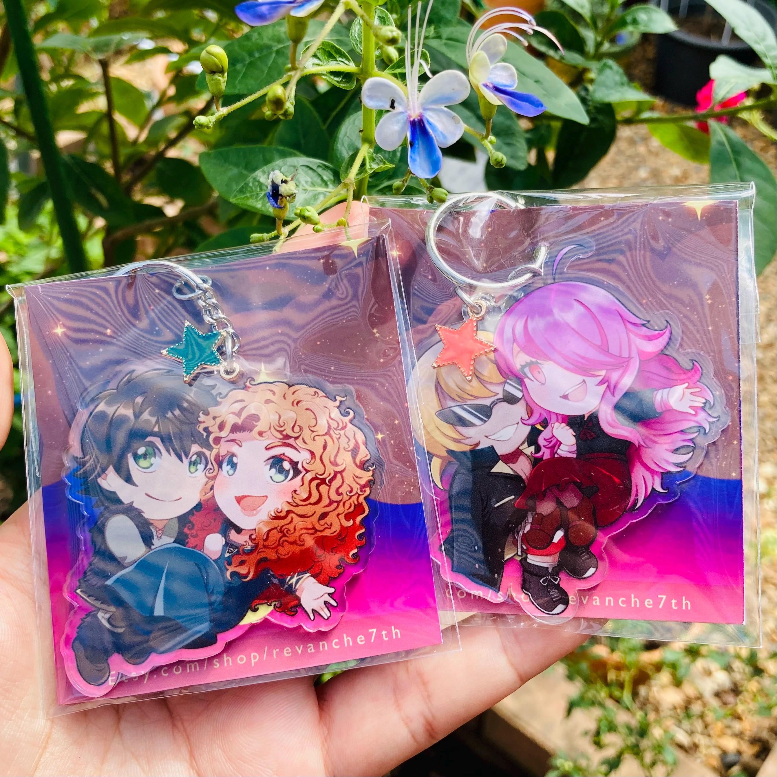 YCH Keychain Couple Commission Chibi Anime Marry Valentine Lover Prince ...