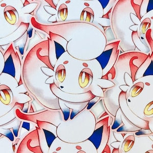 Zorua Hisuian Normal and Shiny Glossy Sticker Paper Print 1.5 inch