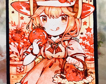 Witchtober 2023 : Tomato Witch - Original Illustration Adoptable Inktober Art