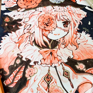 Evil Rose Witch  - Original Illustration Ink Art