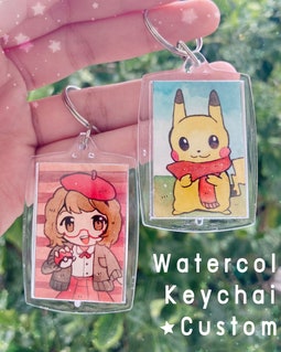 Custom Watercolor Anime Chibi Keychain: Personalized Portrait Charm By Revanche7th Made by revanche7th Shop owned by Alina 9 years on Etsy