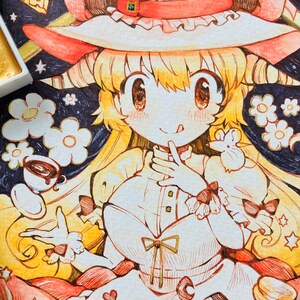 メイドねずみ魔女 - ミニインクオリジナルキャラクターアートイラスト 4x6
