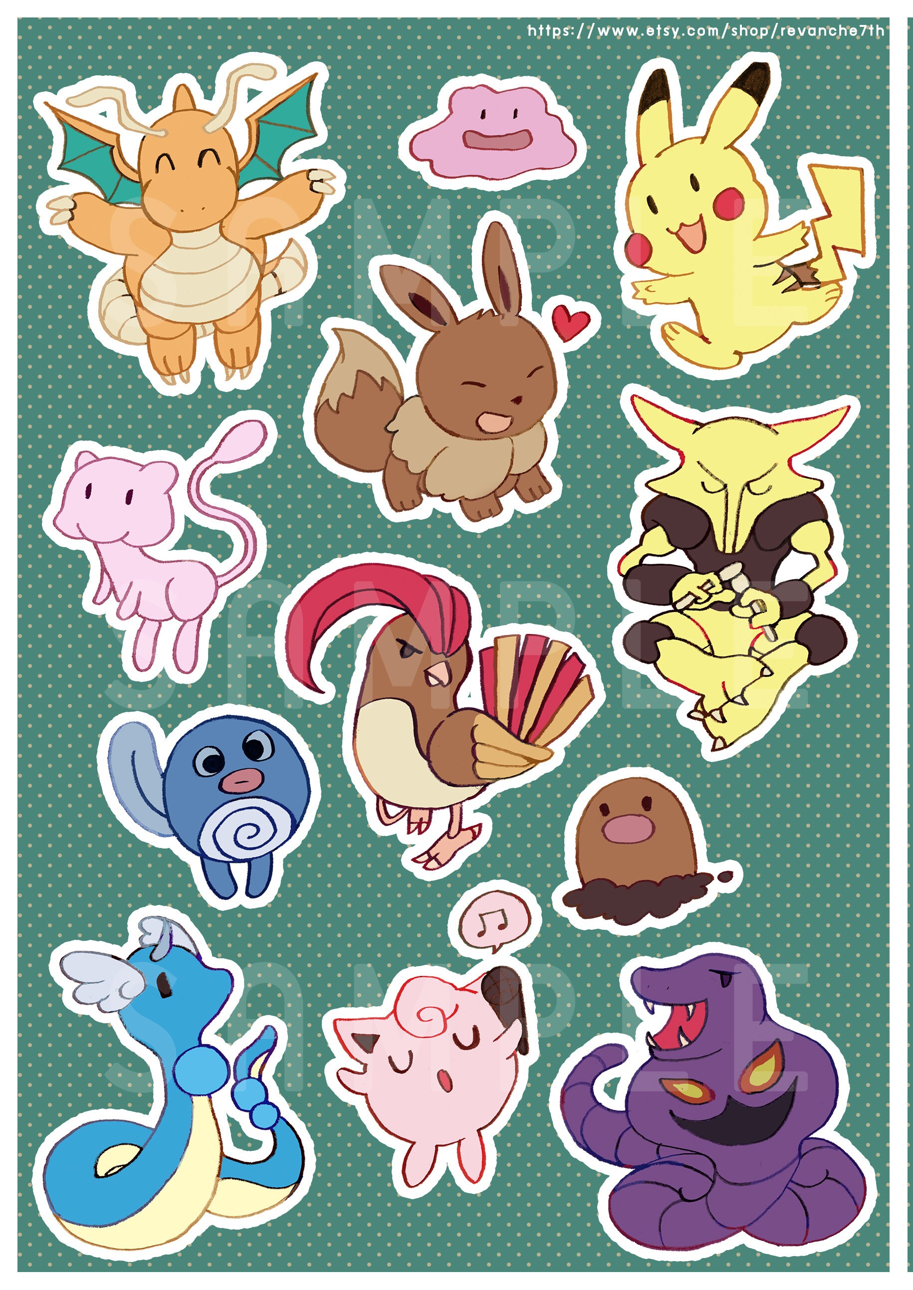 Eevee Evolution Witch Glossy Sticker Collection – Victoria Eng