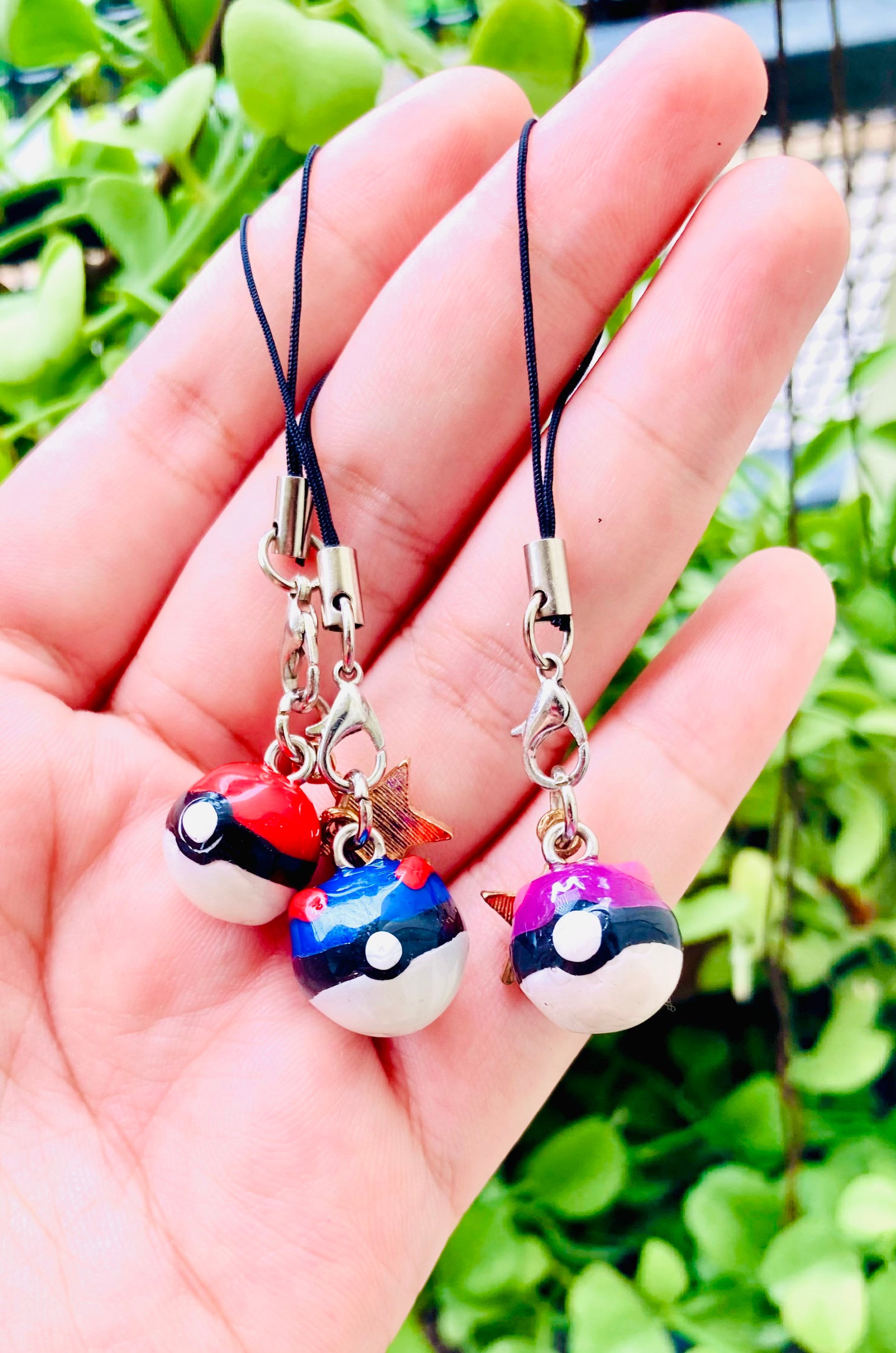 Pokeball Handmade Pokemon Item Polymer Clay Charm Keychain Phone