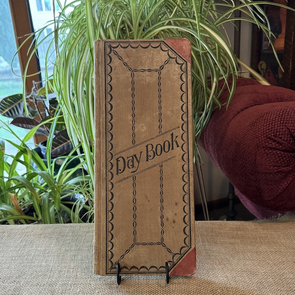 Antique Day Book / Day Book Ledger / Bookkeeping Day Book/ Vintage Receipt Book / Grocery Store Ledger / General Store Ledger