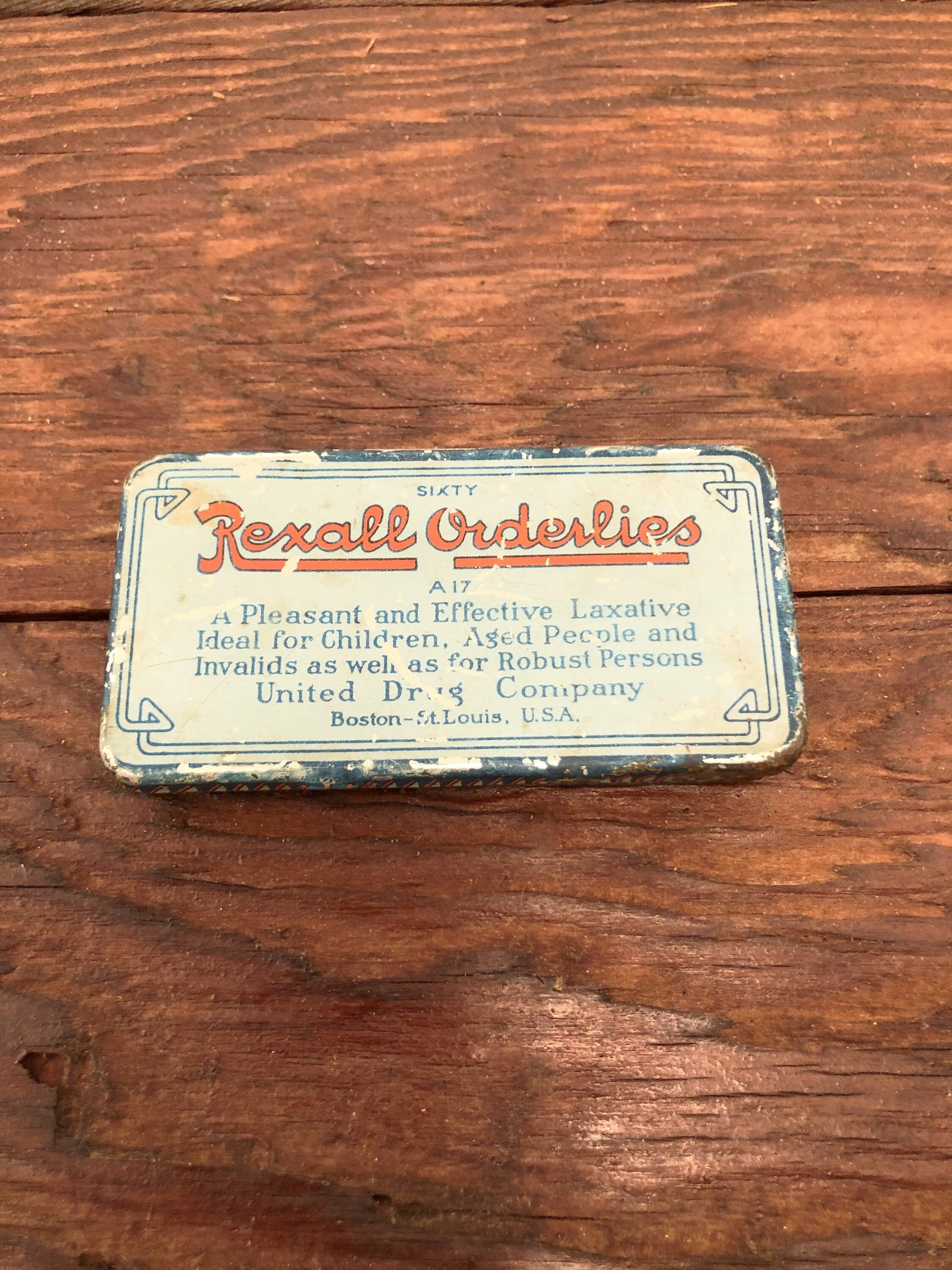 Vintage Rexall Orderlies Laxative Tin Etsy